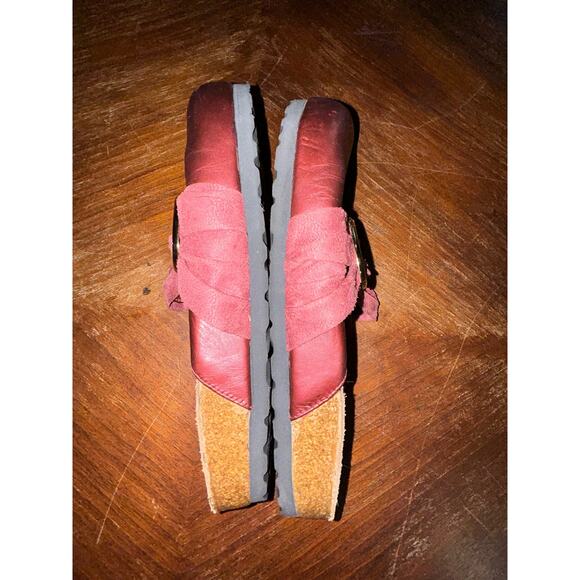 Birkenstock Tatami Tatum Burgundy Clogs Heart Buckle Slip On Womens 7 NWOB - Picture 5 of 11